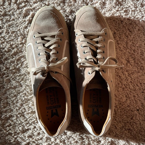 MEPHISTO HARRISON Mens Sneakers Taupe Beige Leather Velvet Size 12 - Picture 10 of 10